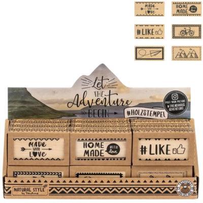 Stempel Let the Adventure Begin 6 cm 6 assorti | 36 stuks Stempel Let the Adventure Begin 6 cm 6 assorti | 36 stuks