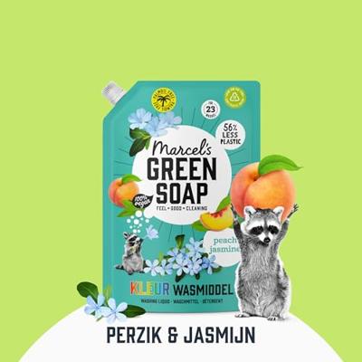 Marcel's Green Soap Wasmiddel kleur - peach jasmine - navulling - 1 liter Marcel's Green Soap Wasmiddel kleur - peach jasmine - navulling - 1 liter