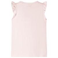 Kindershirt met ruches aan de mouwen glitterprint 140 zachtroze - thumbnail