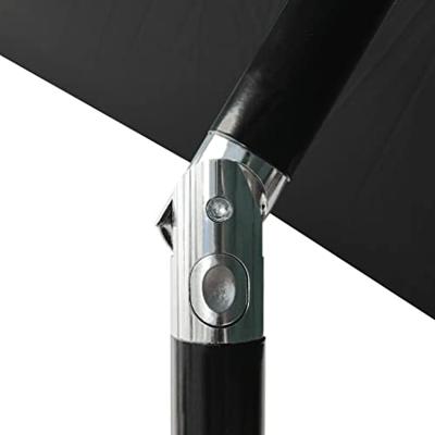 VidaXL Parasol met led's en stalen paal 2x3 m zwart VidaXL Parasol met led's en stalen paal 2x3 m zwart
