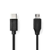 USB 2.0-Kabel | Type-C Male - Micro-B Male | 1,0 m | Zwart - thumbnail