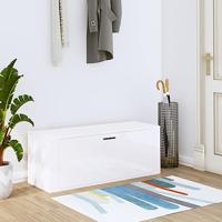 VidaXL Wandschoenenkast 100x35x38 cm bewerkt hout hoogglans wit - thumbnail