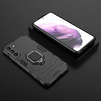 Lunso - Armor backcover hoes met ringhouder - Samsung Galaxy S22 Plus - Zwart - thumbnail