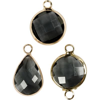 Creativ Company Sieradenhanger, h: 15-20 mm, gatgrootte 2 mm, grijs, 1 doos