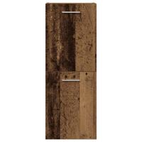 4-delige Badkamermeubelset bewerkt hout oud houtkleurig - thumbnail