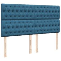 Boxspring met matras fluweel blauw 200x200 cm - thumbnail