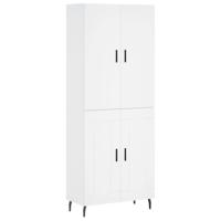 Hoge kast 69,5x34x180 cm bewerkt hout wit - thumbnail