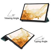 3-Vouw sleepcover hoes - Samsung Galaxy Tab S7 Plus / Tab S8 Plus - Groen - thumbnail