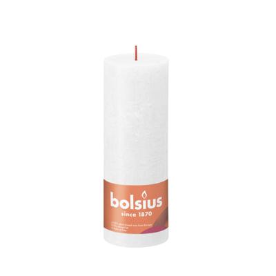 Bolsius stompkaars rustiek shine 6.8x19cm cloudy white - thumbnail