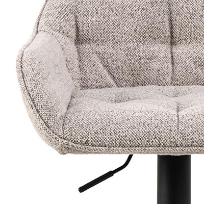 Bendt Draaibare Barkruk 'Loren' Bouclé, kleur Beige (zithoogte 63-84cm)