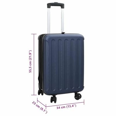 VidaXL Koffer met slot donkerblauw 34 x 23 x 55.5 cm abs kunststof