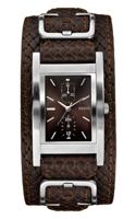 Guess horlogeband 85553G1 Leder Bruin 24mm + bruin stiksel - thumbnail