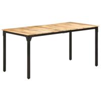 VidaXL Eettafel 160x80x76 cm ruw mangohout - thumbnail