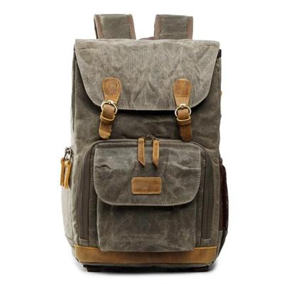 Batik canvas waterdichte fotografie tas outdoor slijtage-resistente grote camera foto rugzak mannen voor Nikon/Canon/Sony/Fujifilm (Army Green)