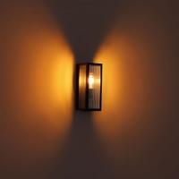 Globo Zwarte wandlampGundula geribbeld glas - 31980 - thumbnail