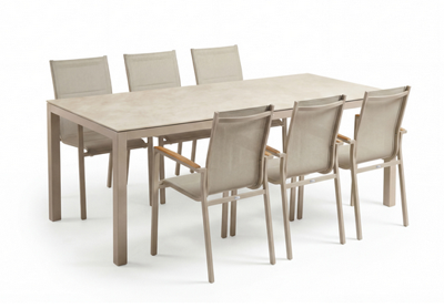 Foxx diningset champagne teak met Briga dining tafel ophira 240 x 100 cm Tierra Outdoor - Tierra outdoor Foxx diningset champagne teak met Briga dining tafel ophira 240 x 100 cm Tierra Outdoor - Tierra outdoor