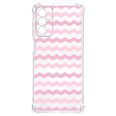 Samsung Galaxy M13 4G | M23 Doorzichtige Silicone Hoesje Waves Roze Samsung Galaxy M13 4G | M23 Doorzichtige Silicone Hoesje Waves Roze