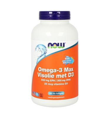 Now Omega-3 Max Visolie met D3 Softgels