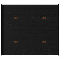 Opbergbedframe met lade Zwart eiken 200 x 200 cm Bewerkt hout - thumbnail