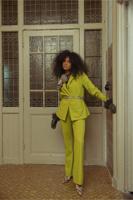 Studio Anneloes Flair Bonded Trousers 13488 Flared 2900 Dark Lime - thumbnail