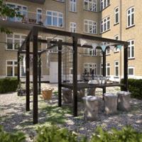 Moderne Pergola Hout Met Tafel, Fitness en Waslijnen - thumbnail