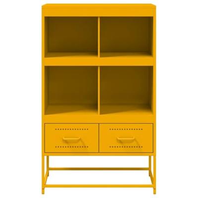 Hoge kast 68x39x111,5 cm staal mosterdgeel