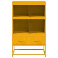 Hoge kast 68x39x111,5 cm staal mosterdgeel - thumbnail