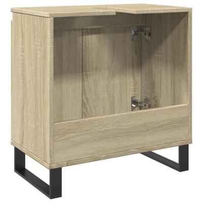 Badkamerkast 58x33x60 cm bewerkt hout sonoma eikenkleurig