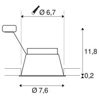 SLV 1005436 HORN LED-inbouwlamp LED vast ingebouwd 25 W Wit - thumbnail