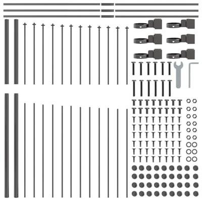 Tuinhek 4 pcs Grijs 170 x 215 cm Gepoedercoat staal