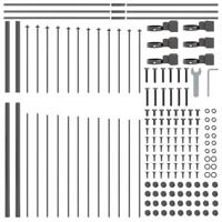 Tuinhek 5 pcs Grijs 170 x 215 cm Gepoedercoat staal - thumbnail