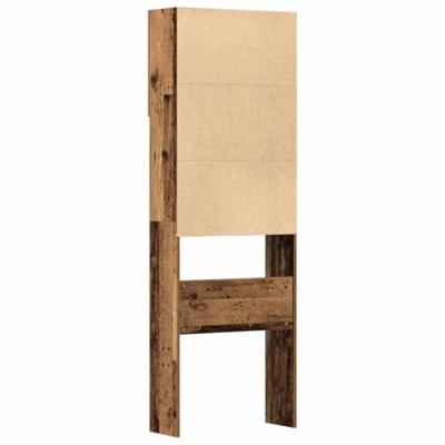 Wasmachinekast 64x24x190 cm bewerkt hout oud houtkleurig Wasmachinekast 64x24x190 cm bewerkt hout oud houtkleurig