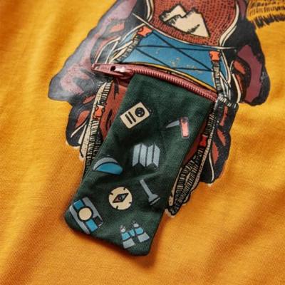 Kindershirt met lange mouwen berenprint 104 okerkleurig