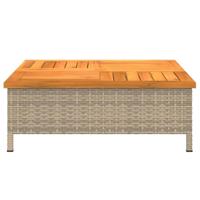 Parasolvoetbedekking 70x70x25 cm poly rattan acaciahout beige - thumbnail