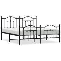 Bedframe met voetbord zonder matras metaal zwart 180x200 cm - thumbnail