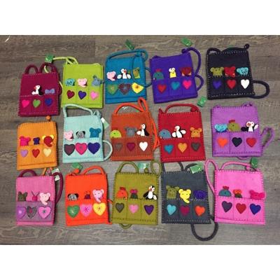 Vilten Schoudertas Kinderen met Vingerpoppen (Mint) Vilten Schoudertas Kinderen met Vingerpoppen (Mint)