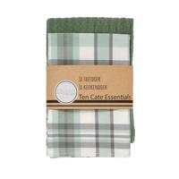 Ten Cate Theedoek en Keukendoek Ruit Groen - thumbnail
