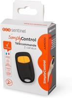 2-kanaals afstandsbediening - SCS SENTINEL - SimplyControl - Geel, bereik 40 m, frequentie 433,92 MHz, CR2032 lithiumbatterij inbegrepen - thumbnail