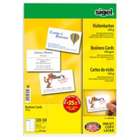 Sigel DP830 Bedrukbare visitekaarten 85 x 55 mm Helderwit 150 stuk(s) Papierformaat: DIN A4 - thumbnail