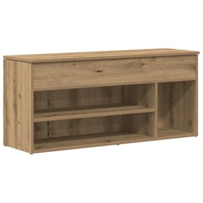 Schoenenbank 102x30,5x45 cm bewerkt hout artisanaal eikenkleur