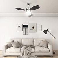 VidaXL Plafondventilator met lamp afstandsbediening 76 cm donkerbruin - thumbnail