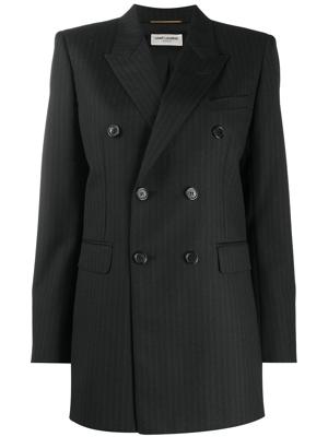Saint Laurent pinstripe double-breasted blazer - Black