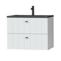 Tiger Maryport Meubelset 80 cm met 2 lades Mat wit incl Quadro wastafel Mat zwart - 1496018912 - thumbnail