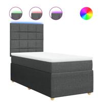 Boxspring met matras stof donkergrijs 80x200 cm - thumbnail