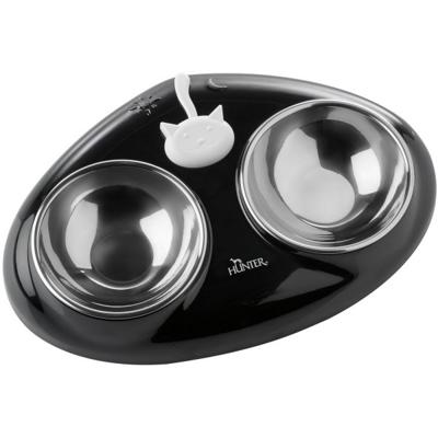 HUNTER MOULINS melamine voederbaar, voor katten, met indicator, 29 x 19 x 5 cm, zwart
