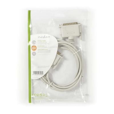 Printerkabel | D-Sub 25-Pins Male - D-Sub 9-Pins Female | 2,0 m | Ivoor