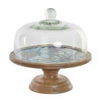 Snackdienblad DKD Home Decor Kristal Natuurlijk Groen Mangohout Tropisch (30 x 30 x 33 cm) - thumbnail