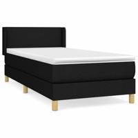 Boxspring met matras stof zwart 90x200 cm - thumbnail