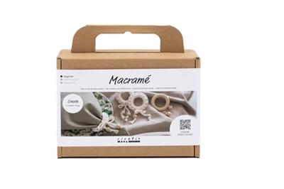 Creativ Company Mini hobbyset macramé, servetring, off white, 1 doos - thumbnail