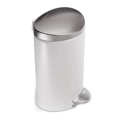 Simplehuman Afvalemmer Half Rond 6 liter (wit)